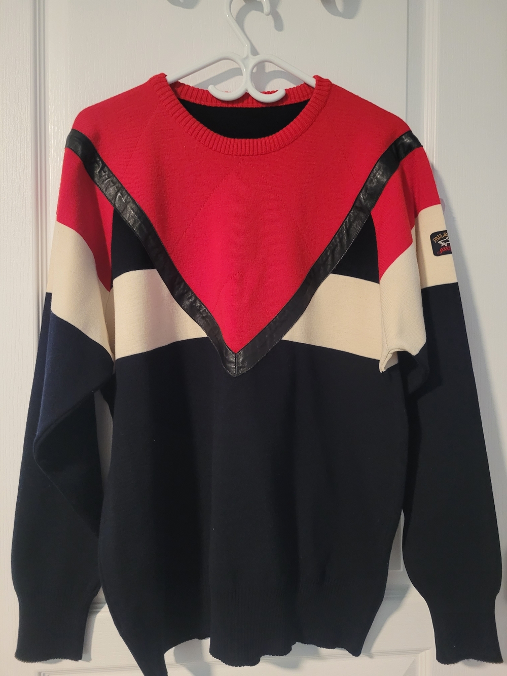 Paul & Shark Men's Colorblock Crewneck Sweater - Red, Navy & Cream